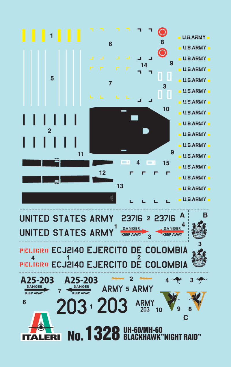 Italeri 1/72 UH-60/MH-60 BLACK HAWK NIGHT RAID 1328