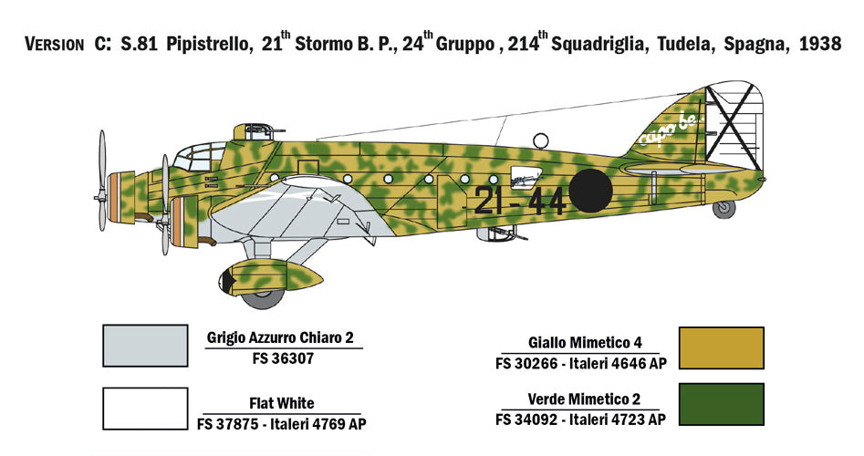 Italeri 1/72 Savoia-Marchetti SM.81 Pipistrello IT1388