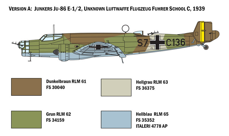 Italeri 1/72 Junkers JU 86 E-1/E-2 IT1391