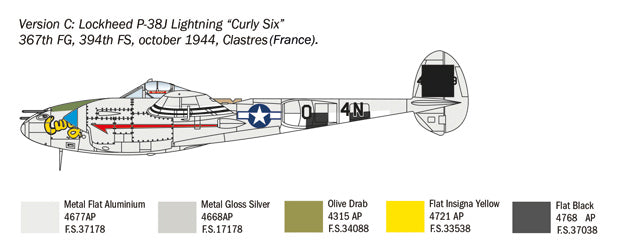 Italeri 1/72 P-38J LIGHTNING IT1446