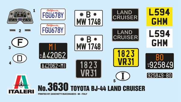 Italeri 1/24 Toyota BJ44 Land Cruiser IT3630