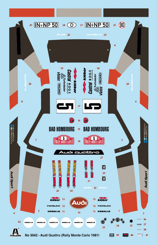 Italeri 1/24 Scale Audi Quattro Rally Car IT3642