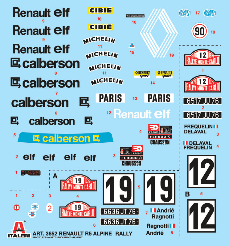 Italeri 1/24 Renault R5 Alpine Rally IT3652