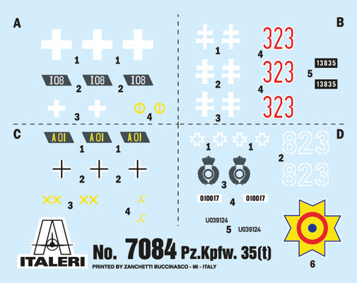 Italeri 1/72 Czechoslovakian Pz. Kpfw. 35(t) IT7084