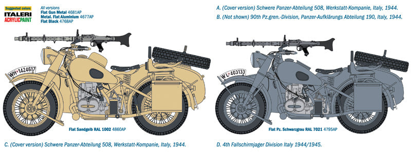 Italeri 1/9 BMW R75 WITH SIDECAR 7403