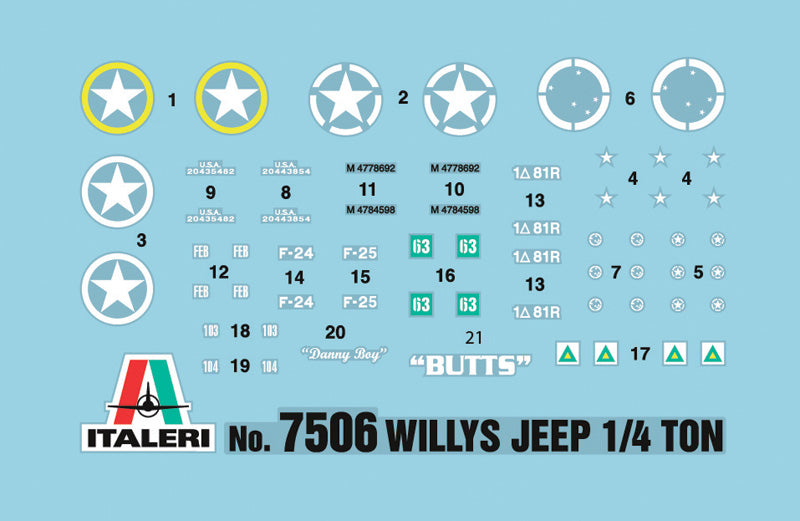 Italeri 1/72 WILLYS JEEP 7506