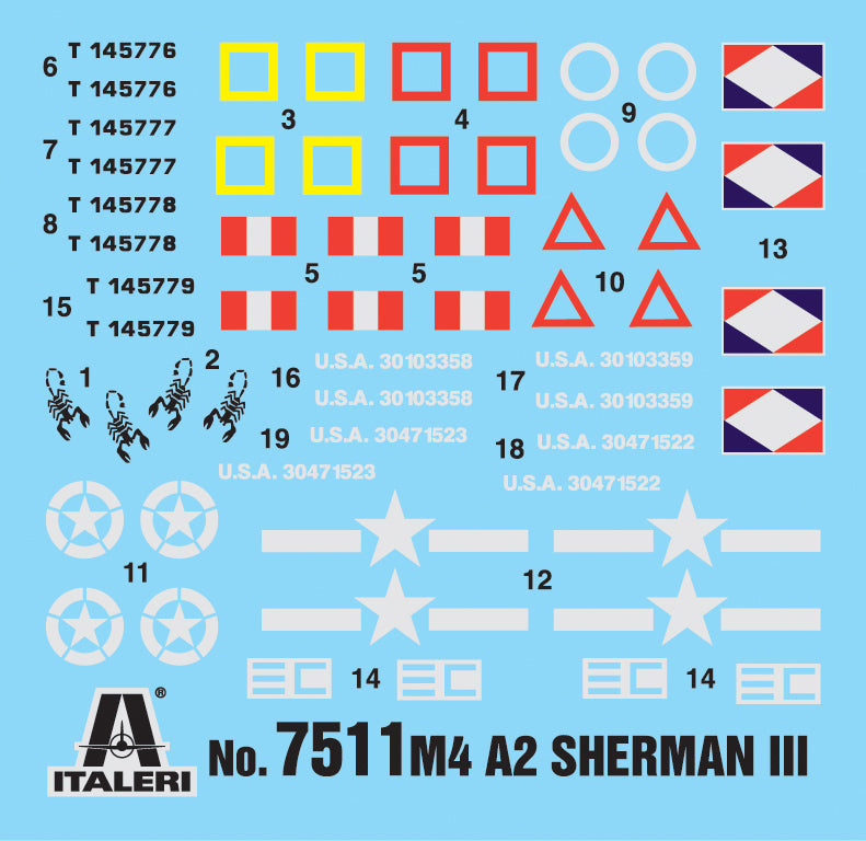 Italeri 1/72 M4A2 SHERMAN III 7511