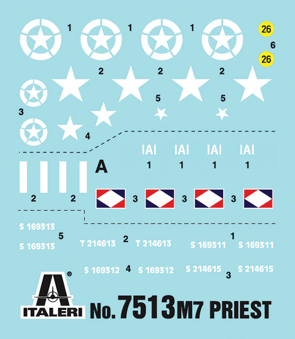Italeri 1/72 M7 PRIEST 105MM HOWITZER MOTOR 7513