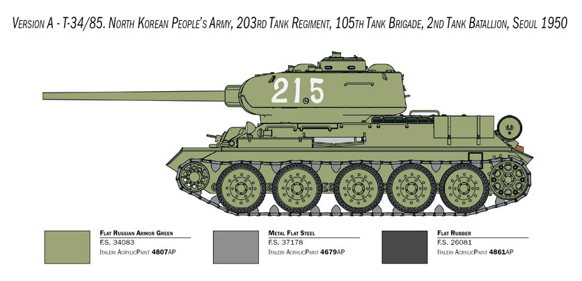 Italeri 1/35 T-34/85 Korean War Edition IT6585