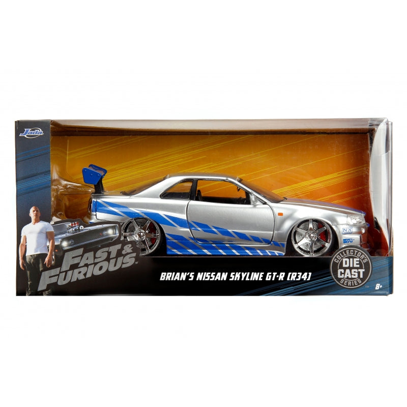 1:24 Brians 1999 Nissan Skyline GT-R (R34) - Silver/Blue