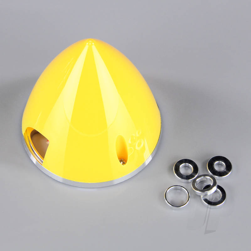 63mm Yellow Spinner (with Aluminium Back Plate)