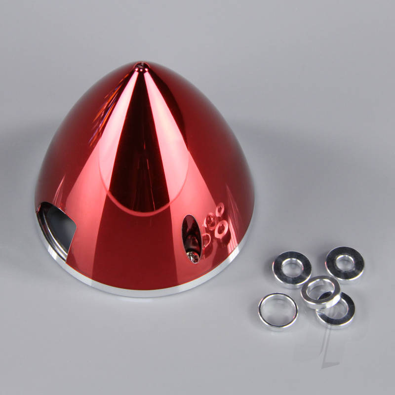 45mm Chrome Red Spinner (with Aluminium Back Plate)