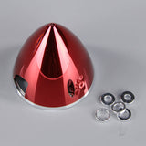 75mm Chrome Red Spinner (with Aluminium Back Plate)