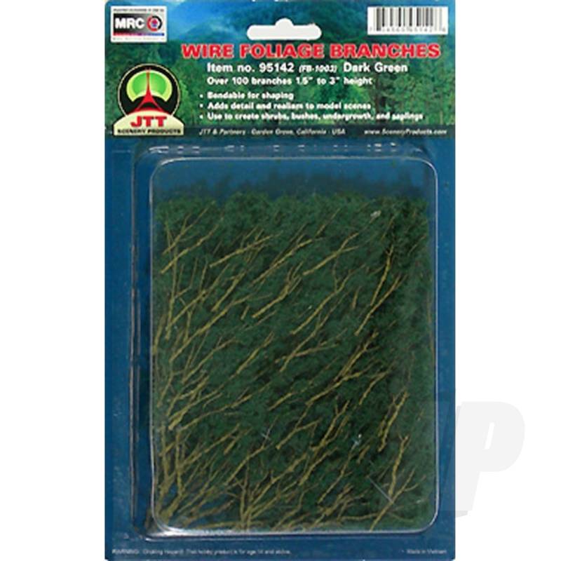 JTT 95520 Dark Green Branches 1.5 Inch to 3 Inch (60 per pack)