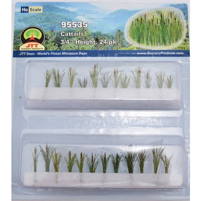 JTT 95535 Cattails 3/4 Inch Tall HO-Scale (24 per pack)