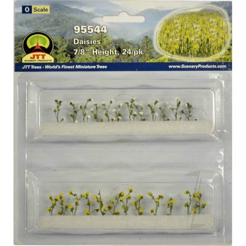 JTT 95544 Daisies 7/8 Inch Tall O-Scale (24 per pack)