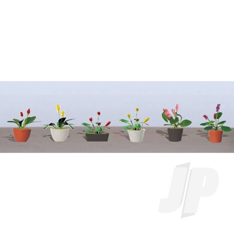 JTT 95570 Assorted Potted Flower Plants 3 O-Scale (6 pack)