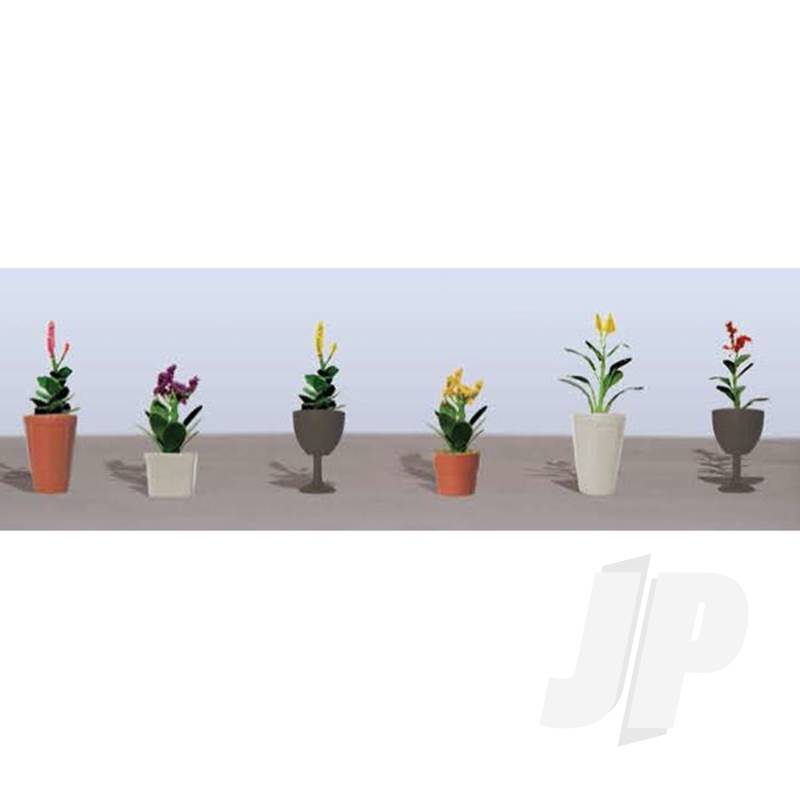 JTT 95572 Assorted Potted Flower Plants 4 O-Scale (6 pack)