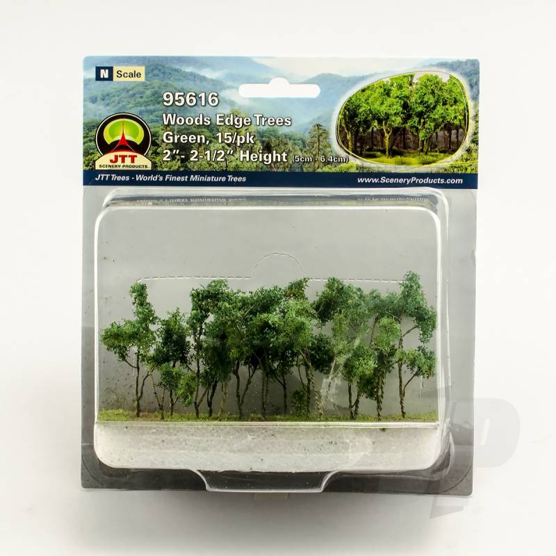 JTT 95616 Woods Edge Trees Green N-Scale (15 per pack)