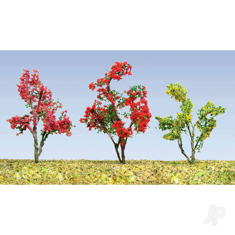 JTT 95631 Flower Trees Red Pink Yellow Purple 3/4 Inch-1 Inch HO-Scale (30 per pack)