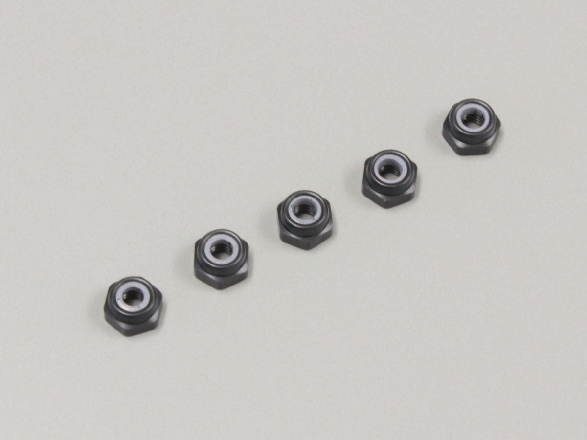 Kyosho ALUMINIUM NYLON LOCK NUTS M2.6 x3.0 (5) GUN METAL