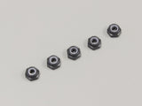 Kyosho ALUMINIUM NYLON LOCK NUTS M2.6 x3.0 (5) GUN METAL