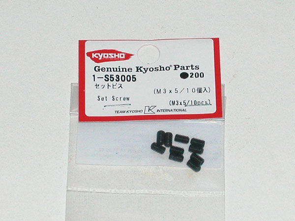 Kyosho METALLIC HEADLESS SET SCREWS 3X5MM (10)