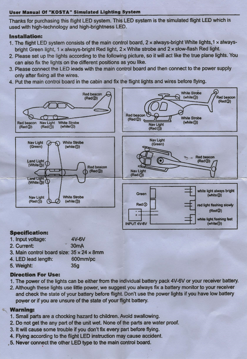 Rc airplane light 2024 kit