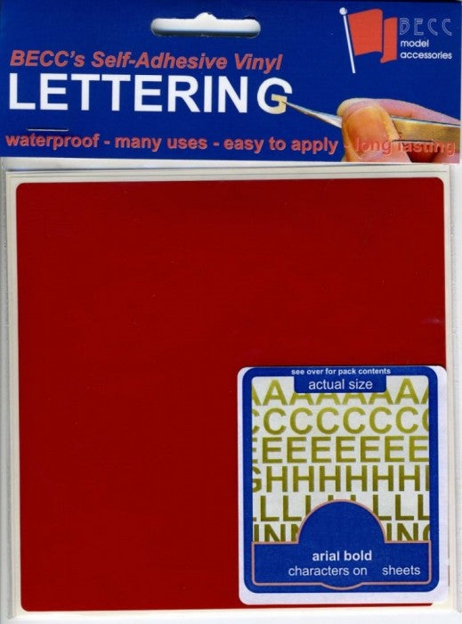 BECC 4mm Arial Lettering - Red