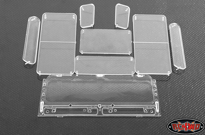 RC4WD Land Rover D90 (D110 front) Plastic Clear Window Set