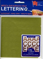 BECC 2mm Arial Gold Vinyl Lettering Pack