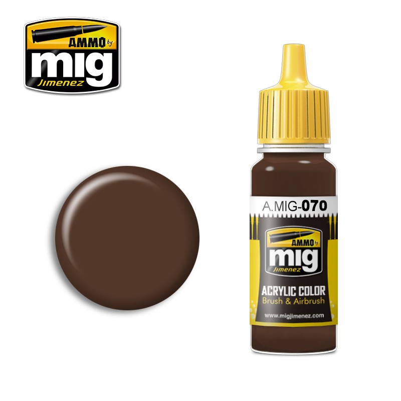 Ammo Mig Jimenez Acrylic 17ml Paint MEDIUM BROWN DARK EARTH (BS 450)