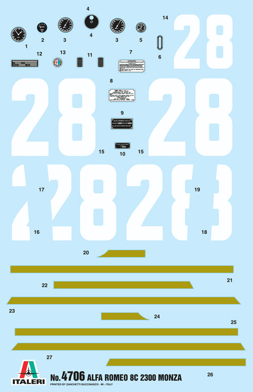 Italeri 1/12 ALFA ROMEO 8C 2300 Monza (IT4706)