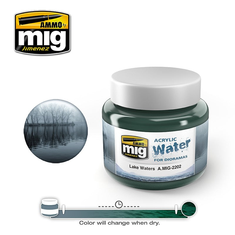 AMMO LAKE WATERS ACRYLIC GEL 250ML MIG2202