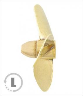 Raboesch 20mm M2 Threaded 3 Blade Brass A-Type Propeller - Left