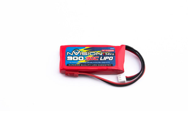 NVision NVISION LIPO 2S-7.4V-900-30C (68.0x30.5x13.8/50g) - BEC