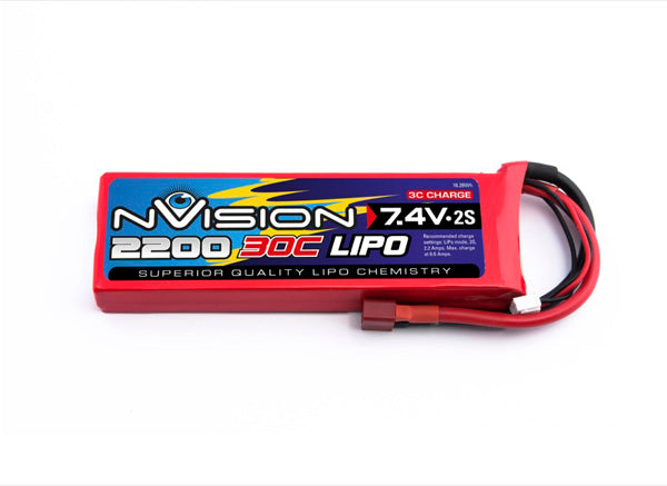 NVision NVISION LIPO 2S-7.4V-2200-30C (104.3x33.8x17.0/133g) - DEANS