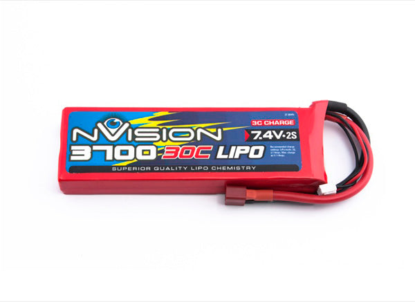 NVision NVISION LIPO 2S-7.4V-3700-30C (133.9x42.7x14.0/209g) - DEANS