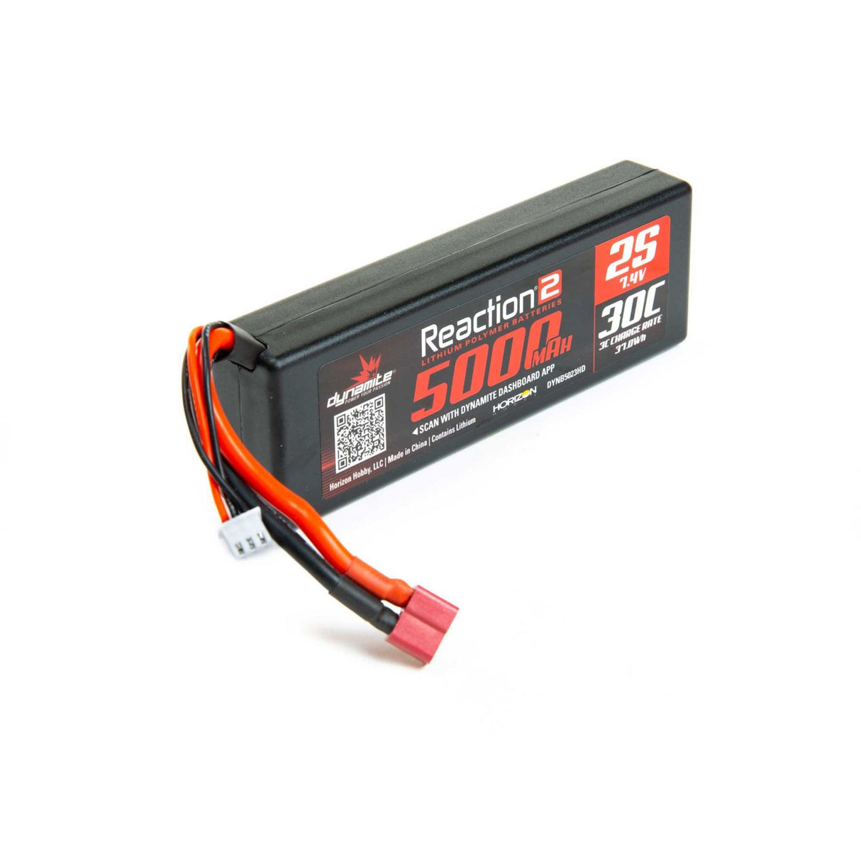 7.4V 5000 mAh 2S 30C LiPo Hardcase: Deans