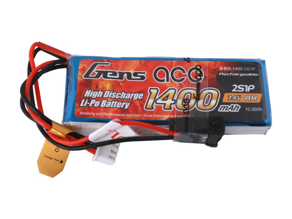 Li-Po 2S 7.4V 1400mAh Rx with JR