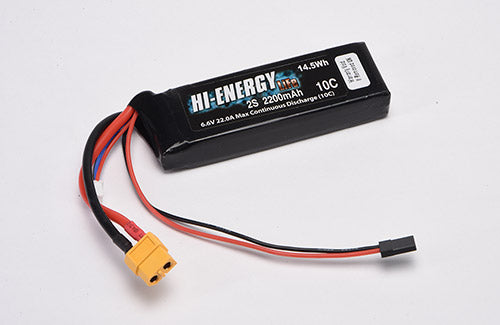 Hi-Energy 2S 2200mAh 10C XT60 Uni Connector