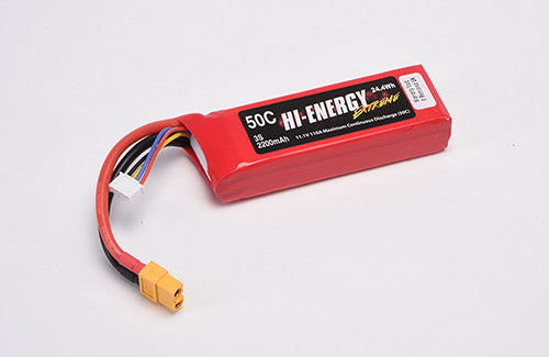 Hi-Energy 3S 2200mAh 50C XT60 Connector