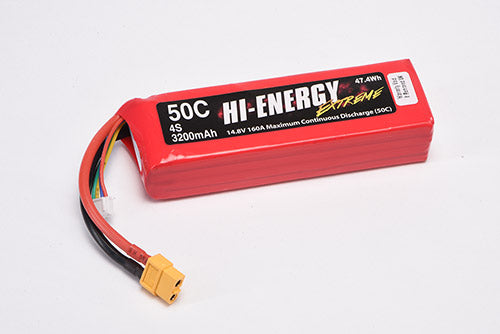 Hi-Energy 4S 3200mAh 50C XT60 Connector