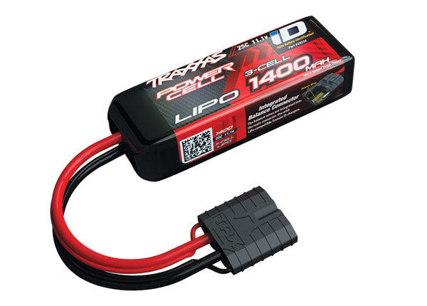 1400mAh 11.1V 3S 25C LiPo ID Battery - All 1/16