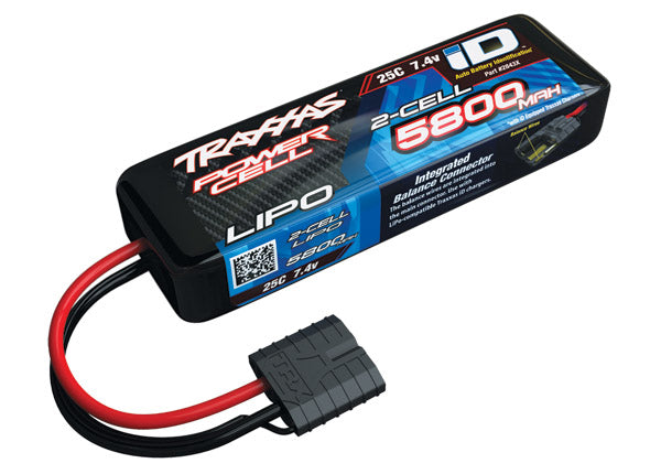 5800mAh 7.4V 2S 25C LiPo ID Battery - All Models