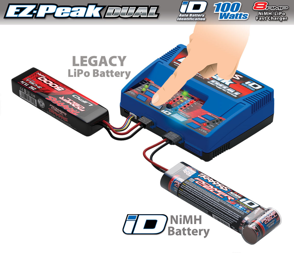 EZ Peak Plus Dual Charger 100W NiMH/LiPo ID (UK)