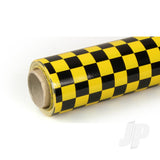 10m Oracover Fun-4 Small Chequered Yellow/Black