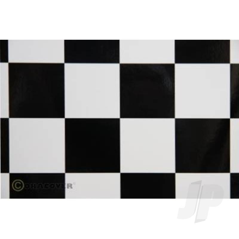 2m Oracover Fun-5 Large 52mm Chequered White/Black