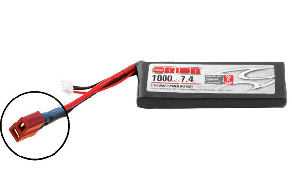 Orion ORION LIPO 2S-1800-7.4V-50C -L108xW35xH17/119g- DEANS