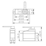 K-Power P0025 0.7kg 0.09 sec Analog 2.5 Gram Ultra Micro Servo Jr plug